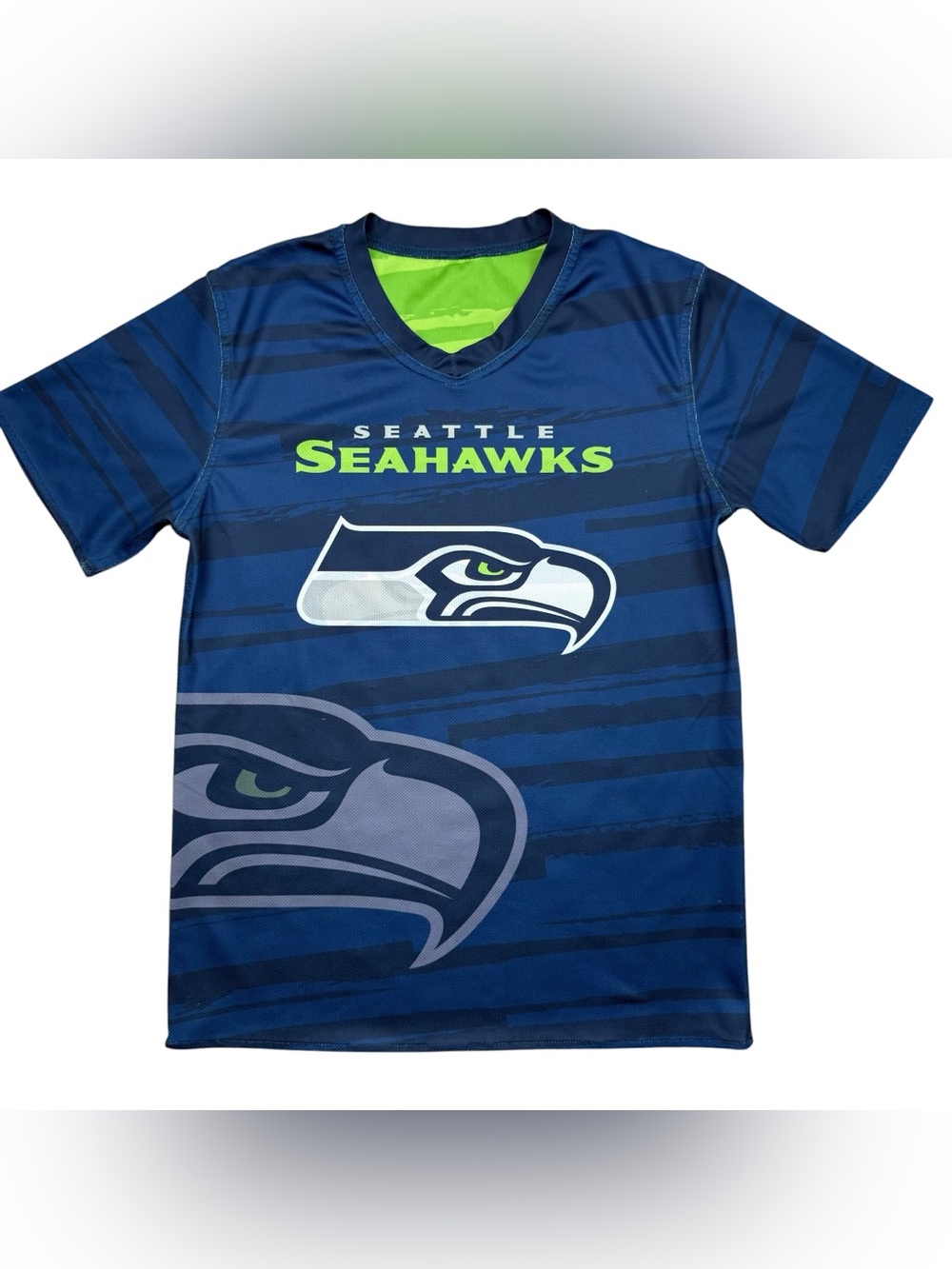 Boys Seattle Seahawks REVERSIBLE NFL Flag Football Jersey Shirt Top size YOUTH L